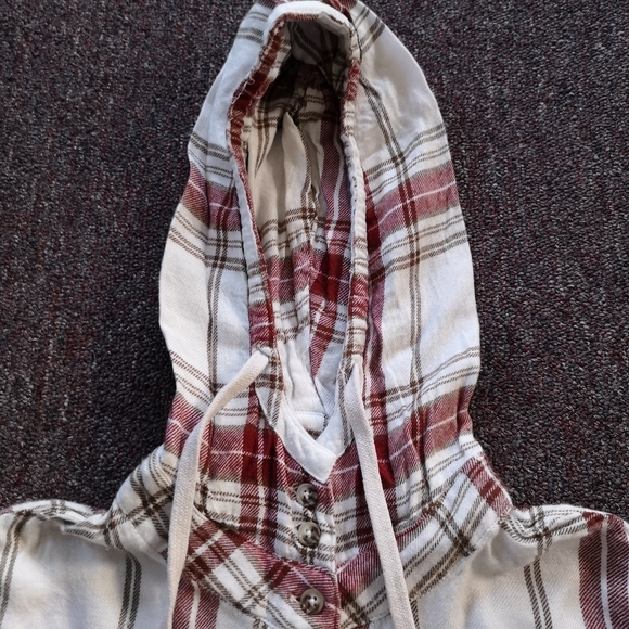 🔵3/$30 Plaid Button Up Longsleeve Hooded Shirt - Picture 8 of 14